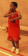 Mini-Basketball referee with whistle